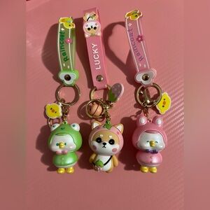 Lolita Green and Pink Key & Card Holders with Cute Character Designs